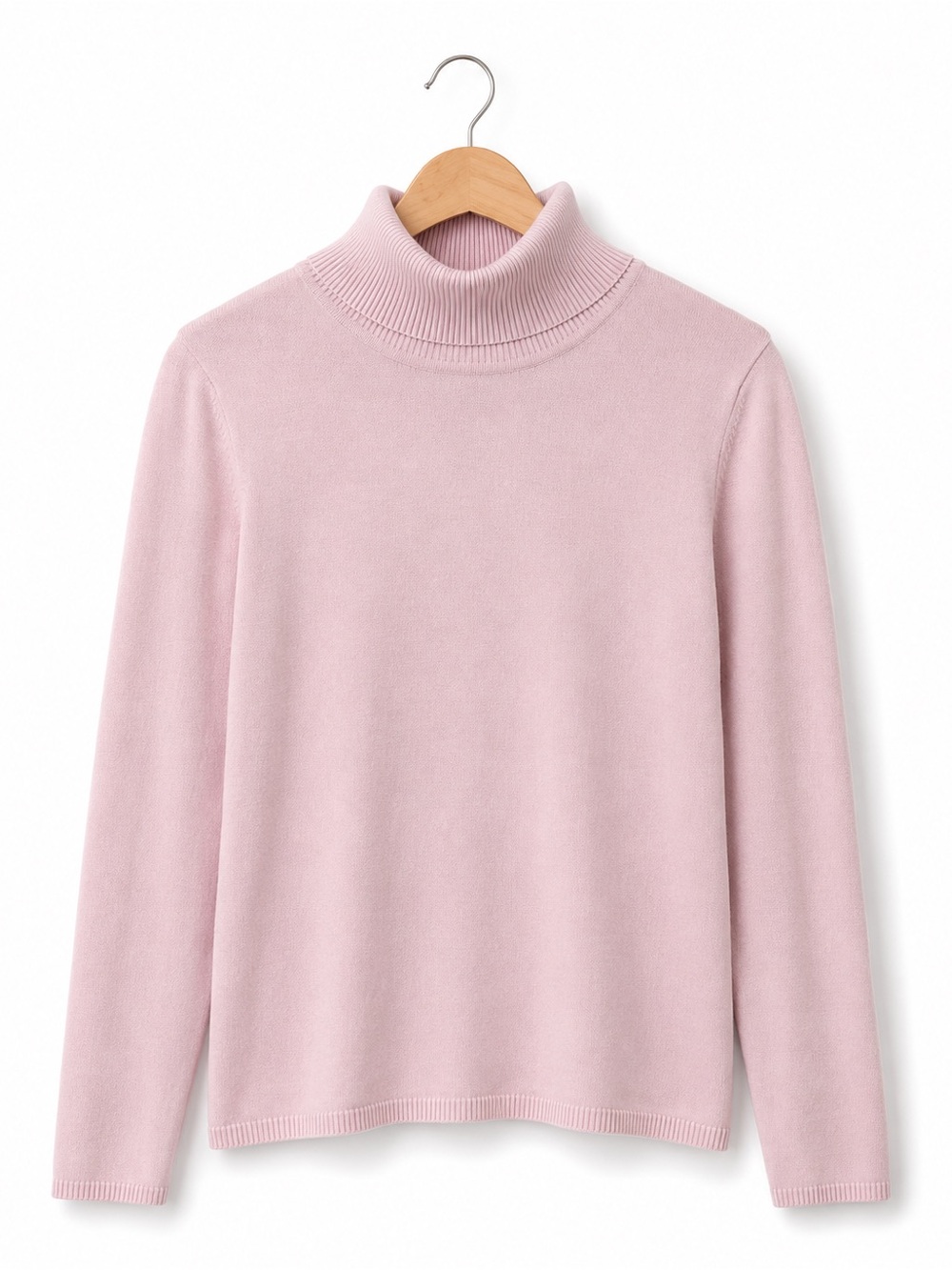 Charter Club Pink Silk Blend Turtleneck Sweater XL Lightweight Classic Knit